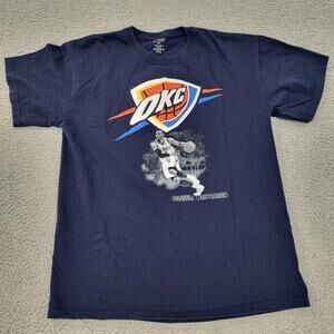 Oklahoma City Thunder Russell Westbrook Shirt Mens Large 0 Navy Blue Graphic